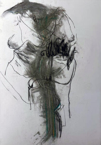 Movement 1, charcoal &amp; pastel on paper, 24x33.5