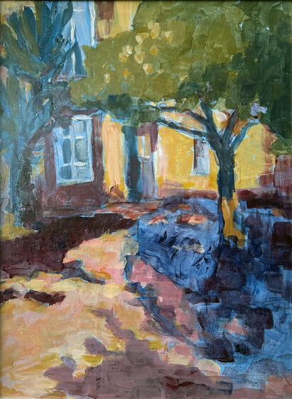 Rue Henri Cordier, Nice, acrylic on panel 14x18
