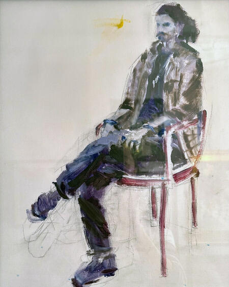 Plaid shirt, oil on paper, 14.5x17.5