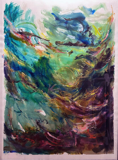 Search, acrylic on paper, 23.5x31