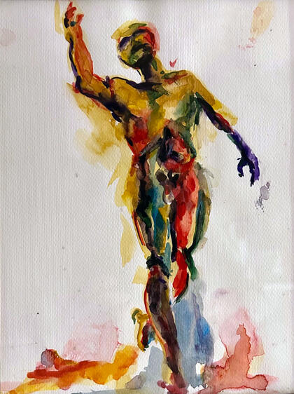 Today, oil &amp; charcoal on canvas, 16x16