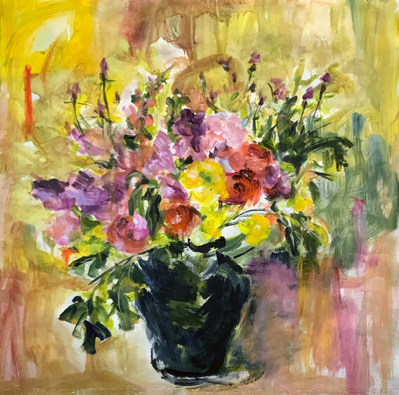 2. Rachel Ruysch Carnations, oil on watercolour paper, 22.5x30