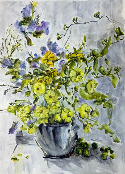 For Ukraine with permission Susan Maki, acrylic on watercolour paper, 22.5x30